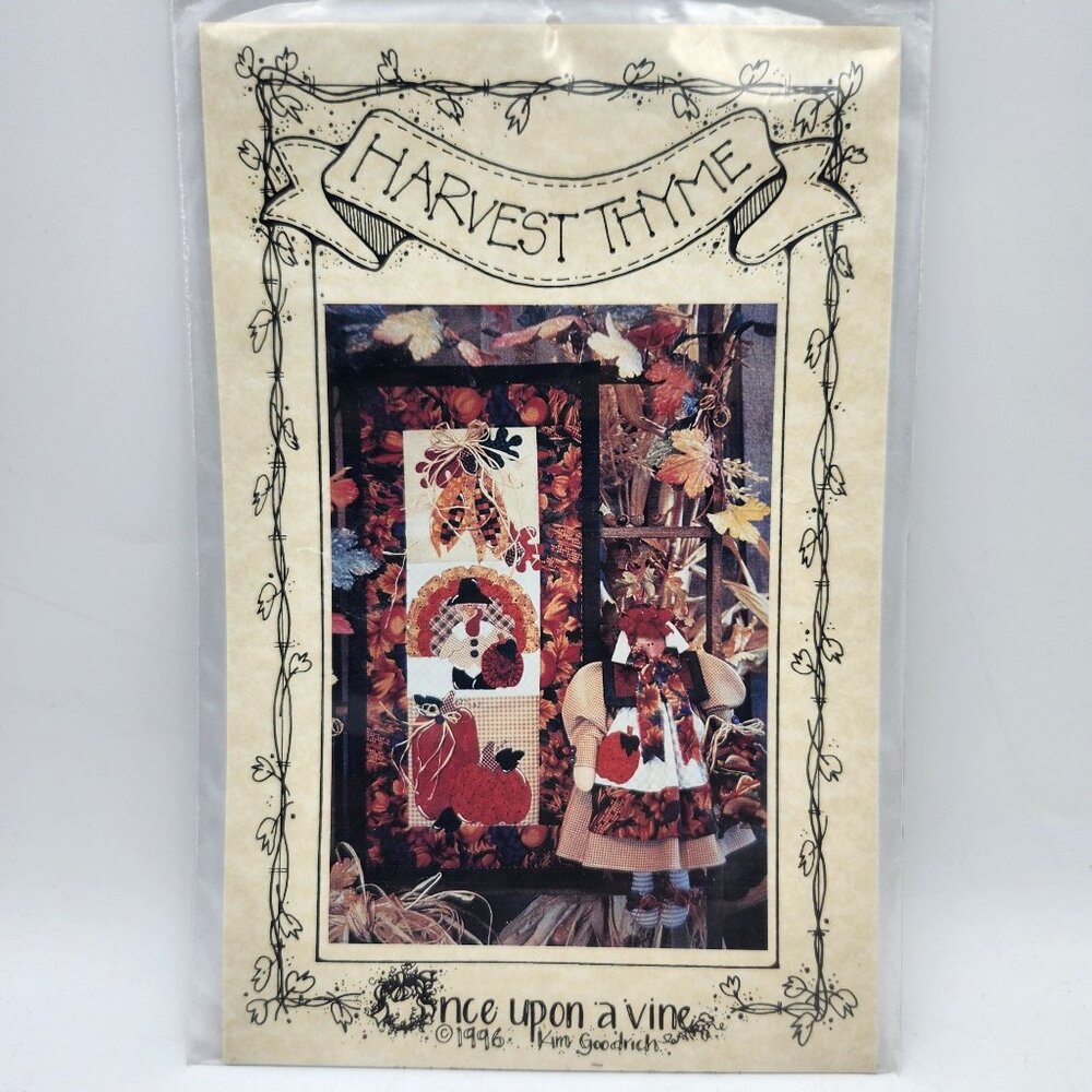 Once Upon A Vine Harvest Thyme Wall Quilt Pattern 1996 Sewing Kraft